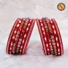 Red Bridal Lac Bangle Full Set Multicolor Stone & Pearl Rhinestone Embellished Traditional Lac Bangles Wedding & Festive Wear Wholesale Bangles