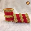 Red Kundan Punjabi Bridal Chura Set | Kundan Stone & Gold Border Embellished Traditional Punjabi Chura | Wedding & Bridal Wear Wholesale Chura Set