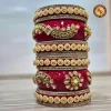 Red Lac Bridal Chura Set | Heavy Gold Kundan Floral Pearl Work | Wholesale Supplier