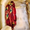 Red Transparent Glass Bangles Gold Leaf Red Floral Hand Painted Meenakari Design Wholesale Supplier Jaipur