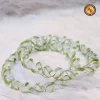 Sage Green Crystal Swirl Twisted Glass Bangles | Silver Shimmer Lampwork Design | Wholesale Supplier Jaipur