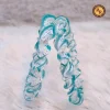 Teal Crystal Swirl Twisted Glass Bangles | Silver Glitter Shimmer Lampwork Design | Wholesale Supplier Jaipur