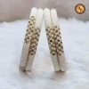 White Pearl & Crystal Stone Bangles Set Designer Bridal Pearl Bangles Wholesale (2)