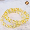 Yellow Crystal Swirl Twisted Glass Bangles White Silver Shimmer Lampwork Design Wholesale Supplier Jaipur